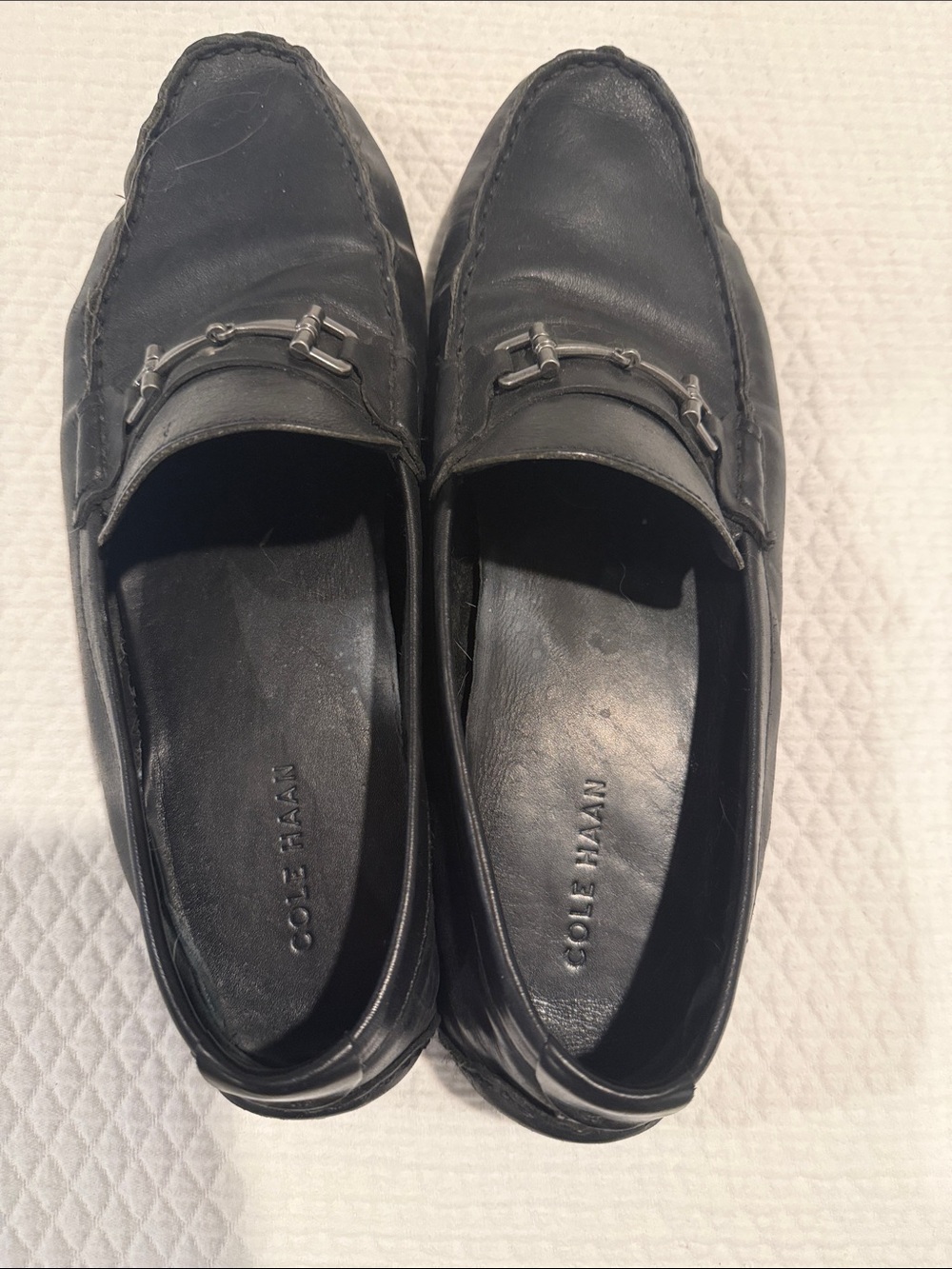 Cole Haan Black Leather Slip-On Bit Loafers 11.5